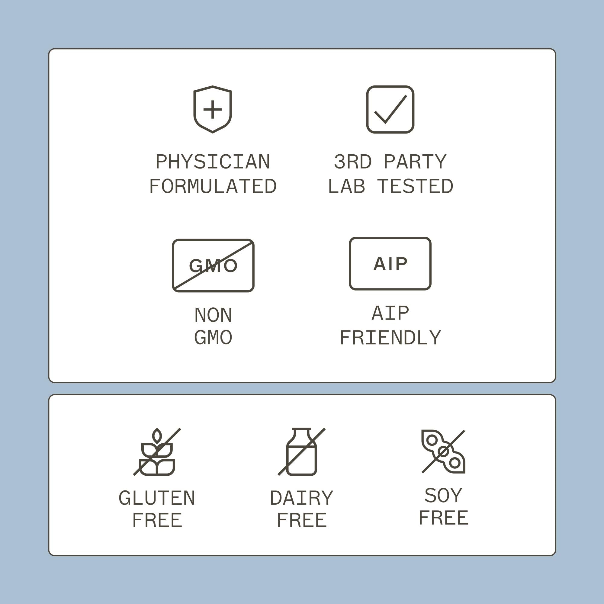 Amy Myers MD Complete Enzymes packaging highlights gluten-free, dairy-free formulation.