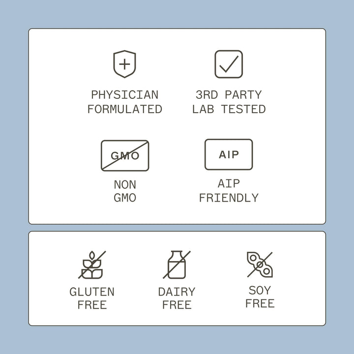 Amy Myers MD Complete Enzymes packaging highlights gluten-free, dairy-free formulation.