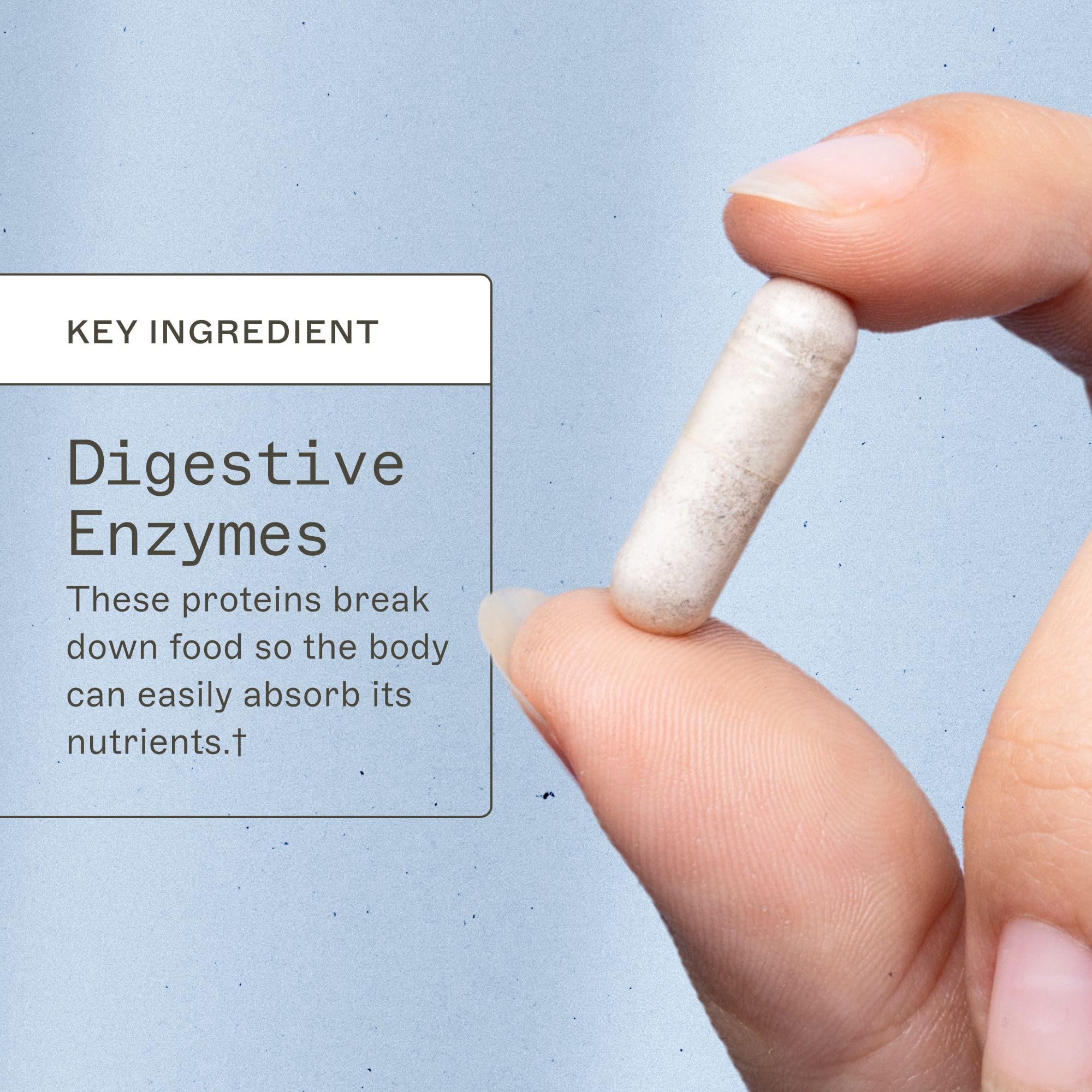 Amy Myers MD Complete Enzymes pouring shot suggests easy use with meals.