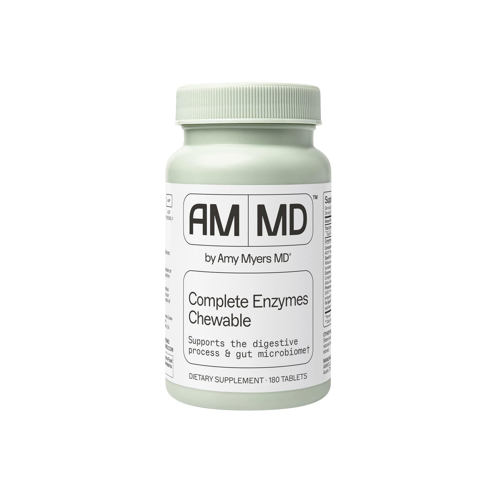 Amy Myers MD Digestive Enzymes Chewable bottle front for comprehensive digestion support after meals
