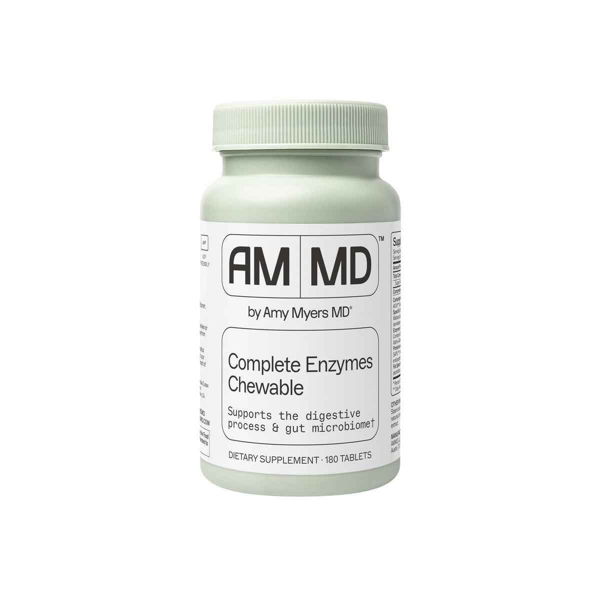 Amy Myers MD Digestive Enzymes Chewable bottle front for comprehensive digestion support after meals
