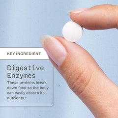 Ingredients panel highlights the enzyme blend from Amy Myers MD Digestive Enzymes Chewable