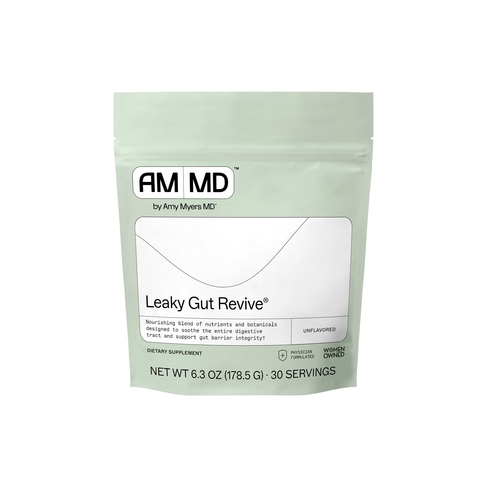 Amy Myers MD Leaky Gut Revive bottle label for comprehensive gut support.