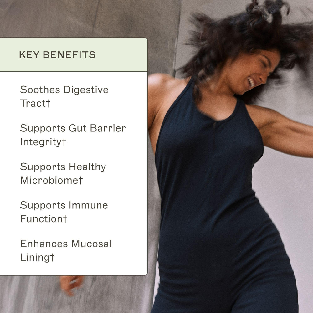 Amy Myers MD Leaky Gut Revive highlights prebiotic fiber and botanicals supporting microbiome balance.