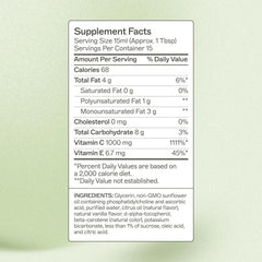 Amy Myers MD liposomal vitamin C being poured for a convenient daily dose.