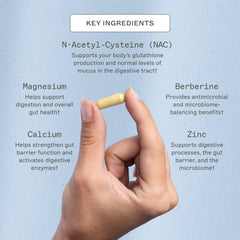 Amy Myers MD Microb-Clear capsules pouring into a glass for easy daily use.