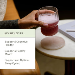 Close-up of NeuroCalm Mag label highlighting gluten-free and non-dairy features.