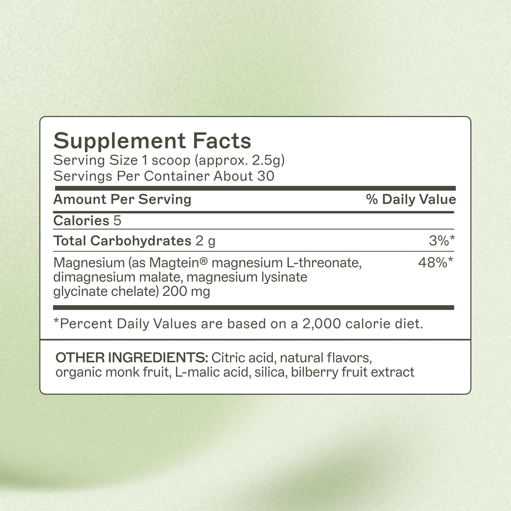 Scoop of NeuroCalm Mag being poured into water for easy daily mixing.