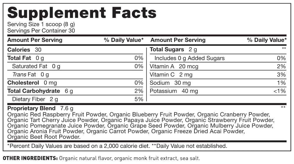 Amy Myers MD Organic Superfoods Kit ingredients closeup highlights a diverse blend of nutrients.