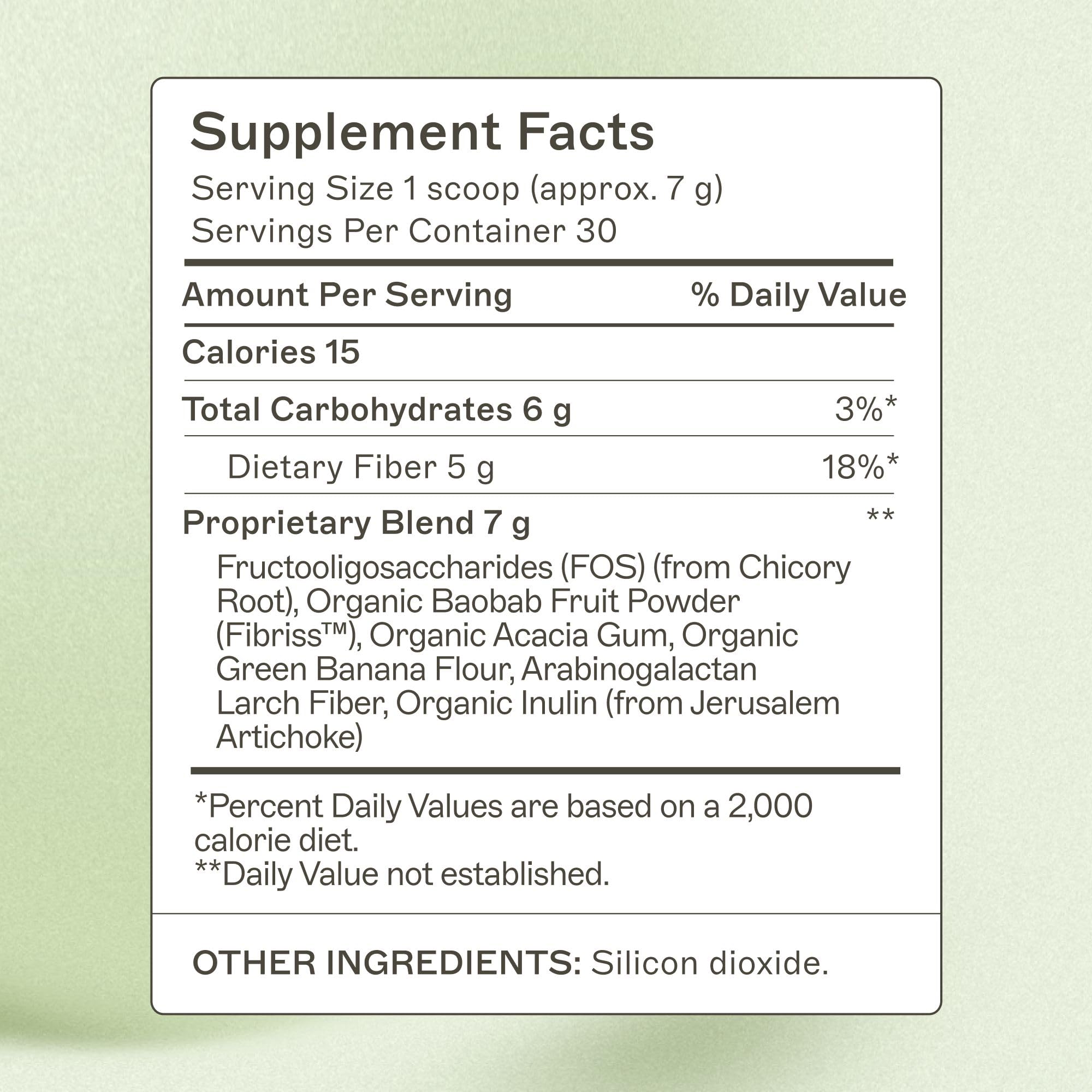 Amy Myers MD Prebiotic Fiber Powder scoop demonstrates convenient daily serving for easy use.