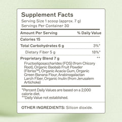 Amy Myers MD Prebiotic Fiber Powder scoop demonstrates convenient daily serving for easy use.