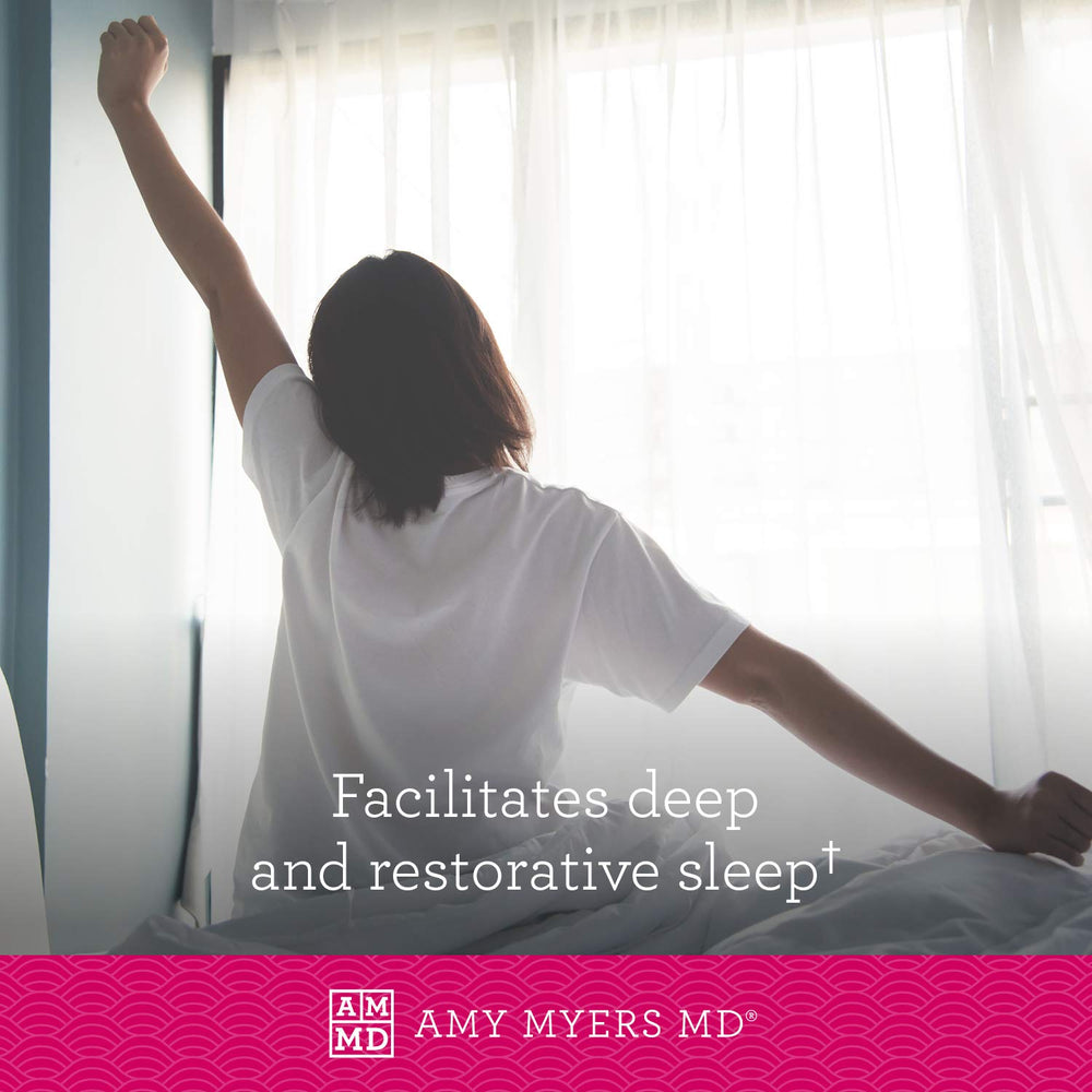 Amy Myers MD Rest and Restore bedside scene suggests easy bedtime integration.