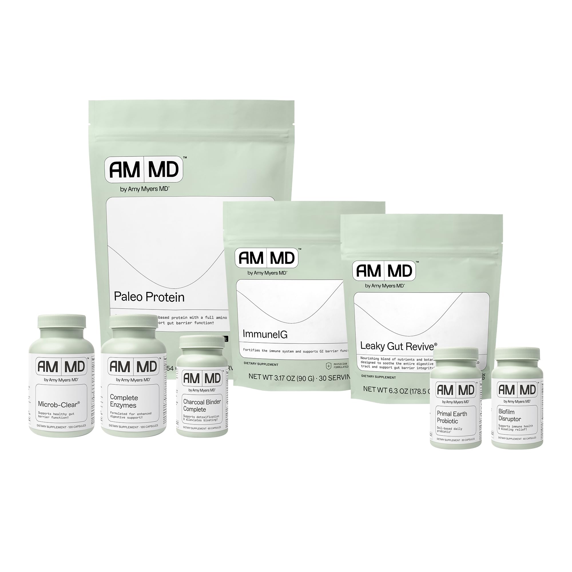 Amy Myers MD Microb-Clear bottle promoting GI balance and comfort
