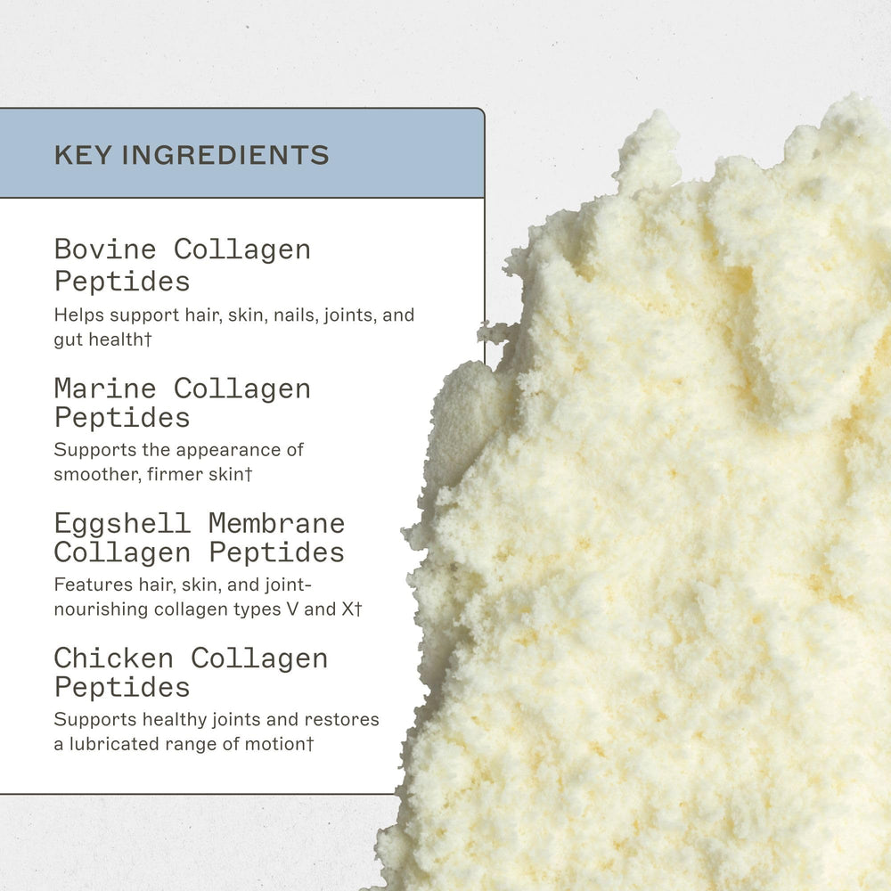 Amy Myers MD Spectrum 5 collagen powder label highlighting collagen types and sourcing