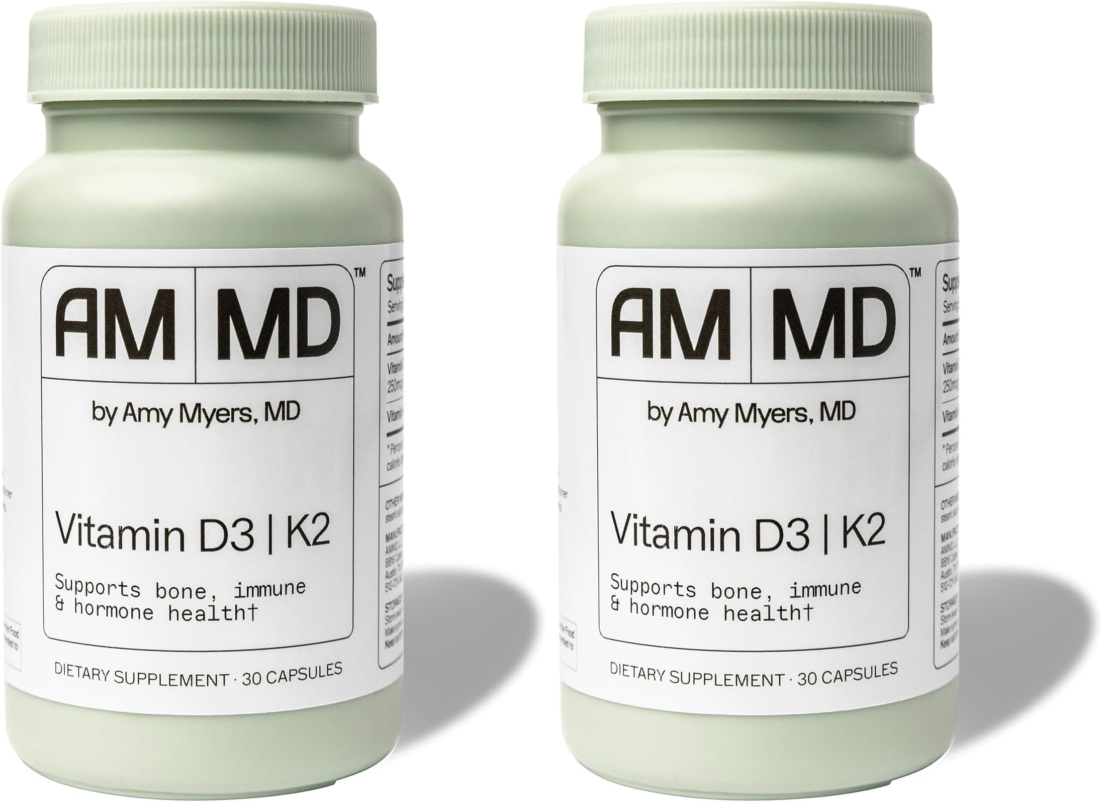 Amy Myers MD Vitamin D3/K2 bottle front supports bone health