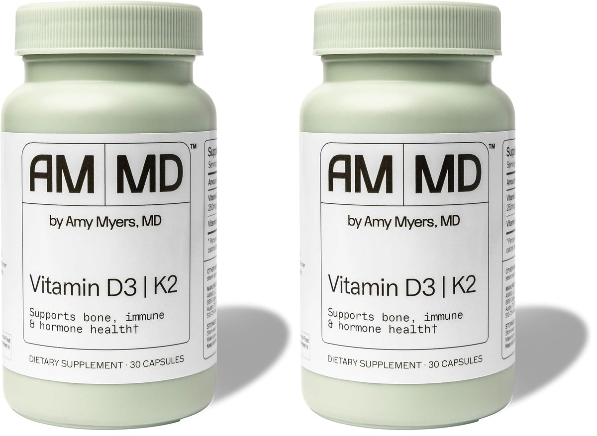 Amy Myers MD Vitamin D3/K2 bottle front supports bone health