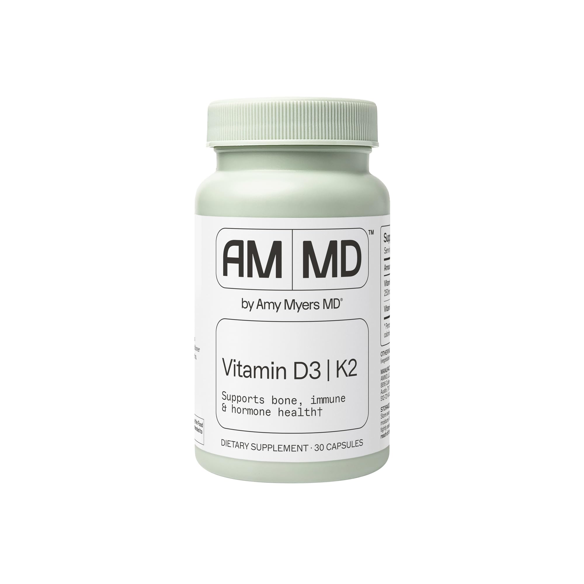Amy Myers MD Vitamin D3/K2 bottle showing 10,000 IU for daily bone and immune support
