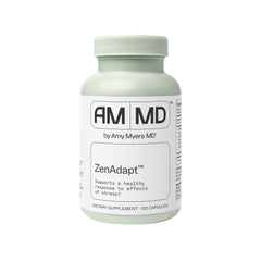 Amy Myers MD ZenAdapt bottle with capsules for stress balance support.