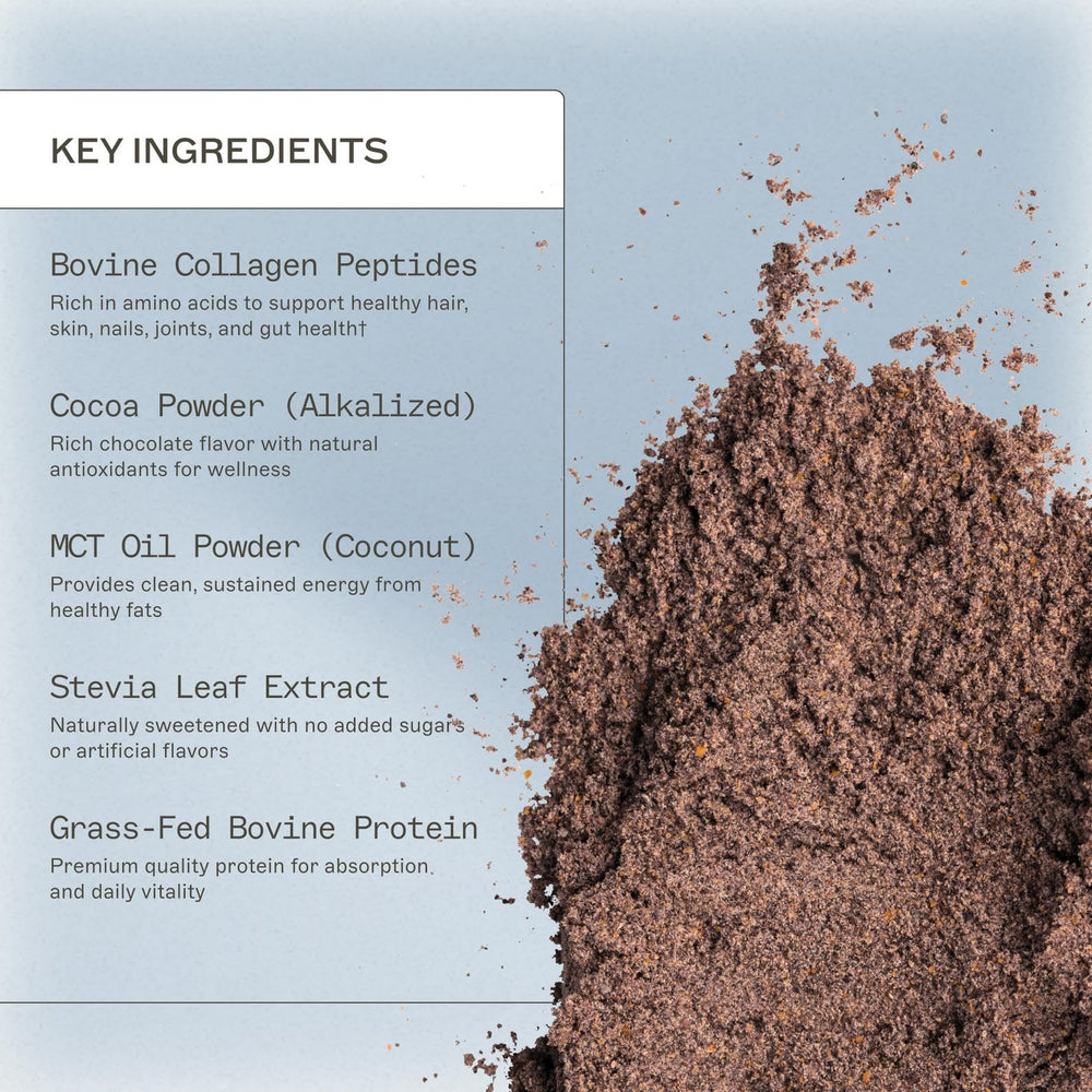 Amy Myers MD Paleo Protein shake in glass with smooth chocolate flavor