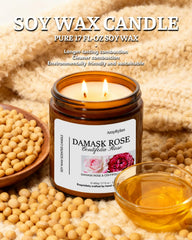 AMYRYLAN amber glass jar with silver lid enhances shelf appeal and fragrance.