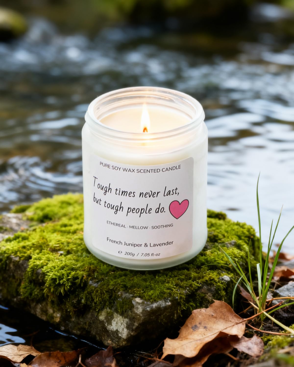 AmyRylan candle in a cozy holiday scene
