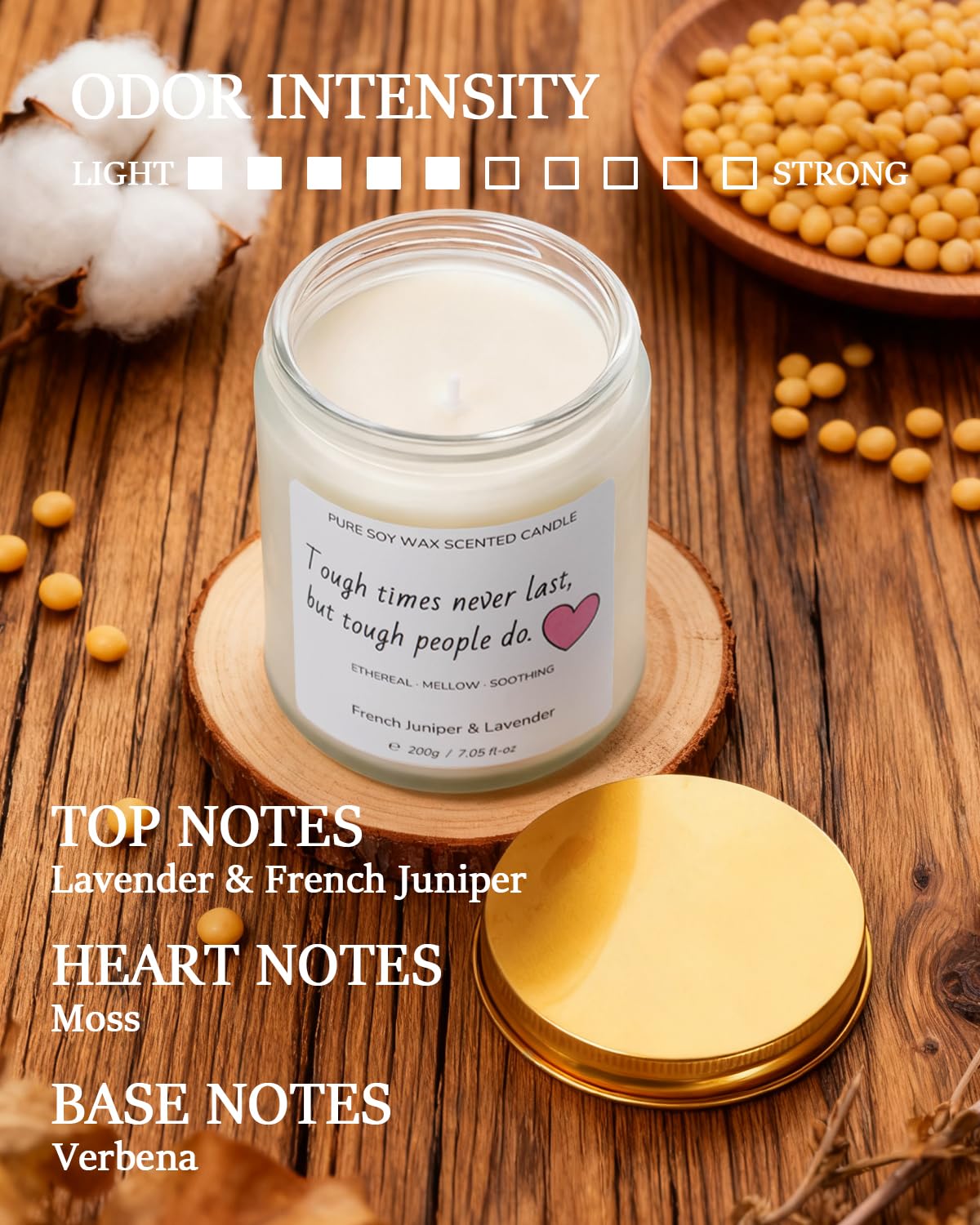 AmyRylan soy wax close-up highlighting long-lasting aroma