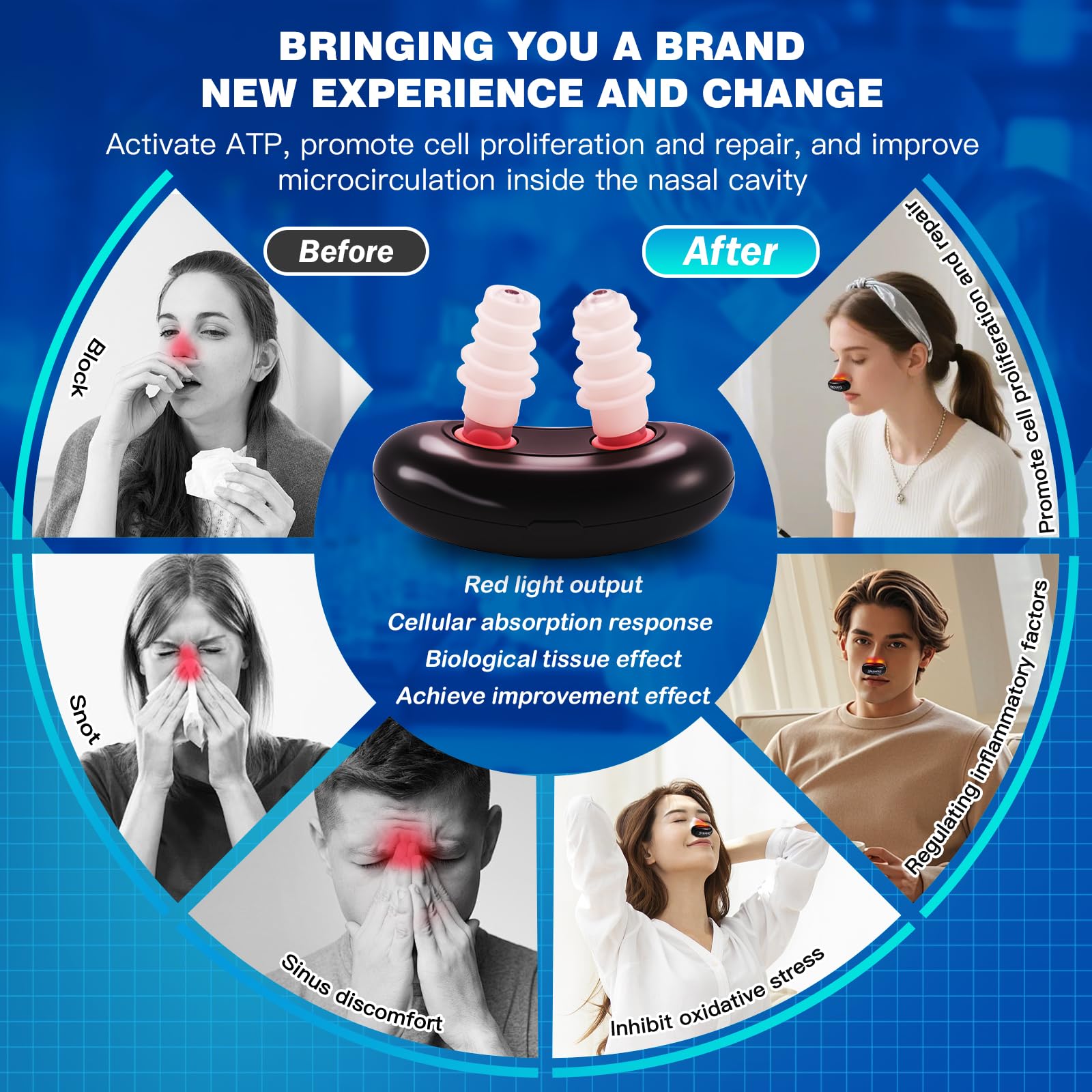 AMZKEIO USB recharge feature enables convenient daily nasal support.