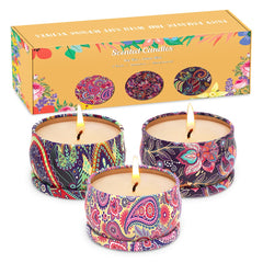 Amzwax Rose candle tin creating a calming floral atmosphere at home