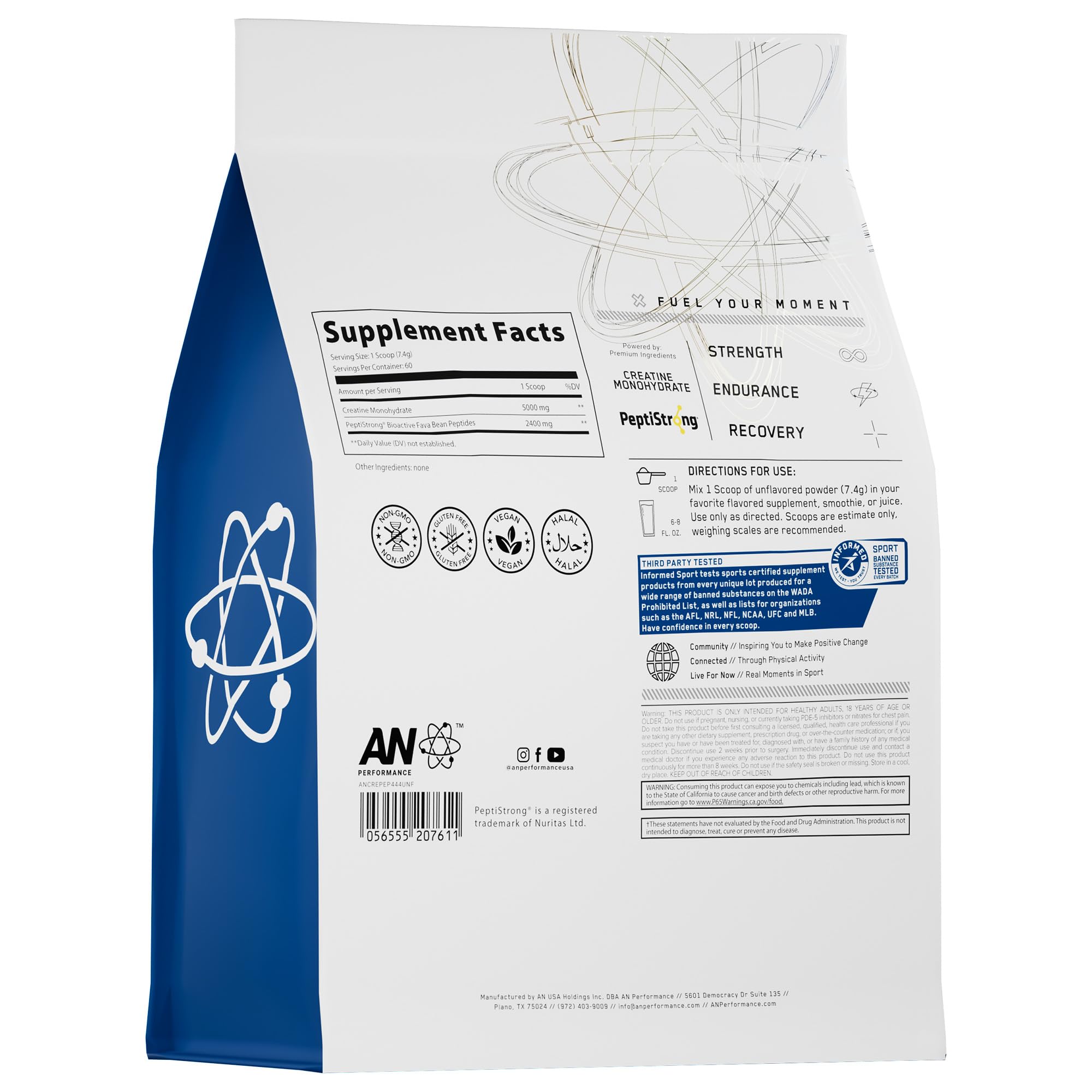 Vegan and gluten-free badge on AN product packaging