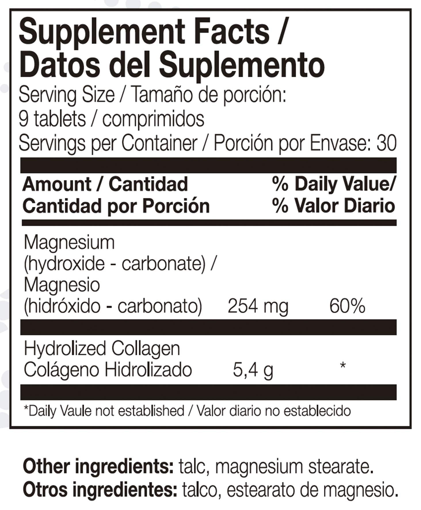 Ana Maria Lajusticia Collagen with Magnesium tablets, gluten-free daily supplement.