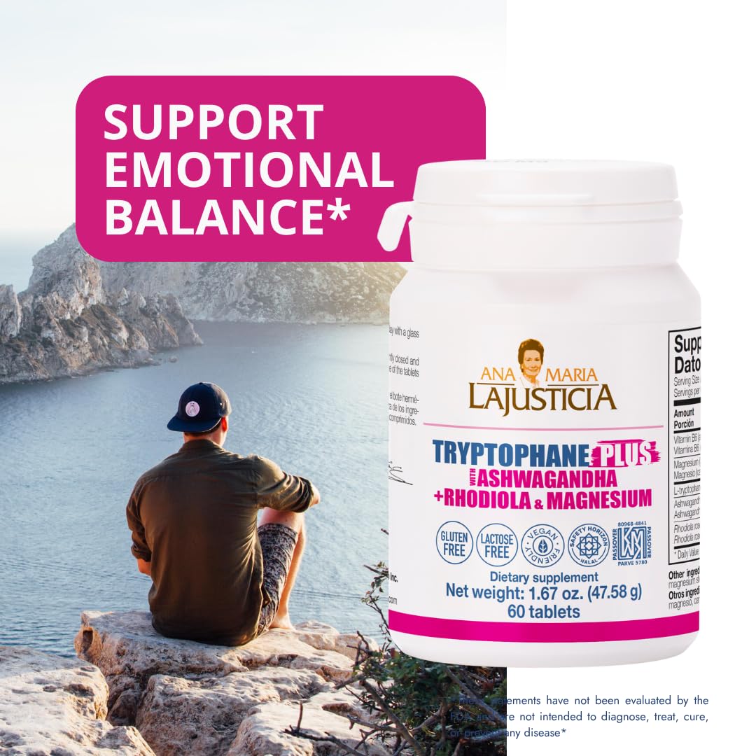 Closeup of Ana María Lajusticia capsules for convenient daily mood and energy support