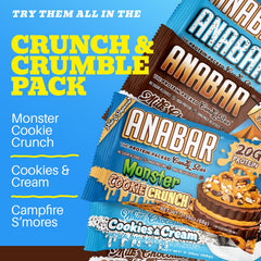 Anabar Monster Cookie Crunch bar with 20g protein and real chocolate coating.