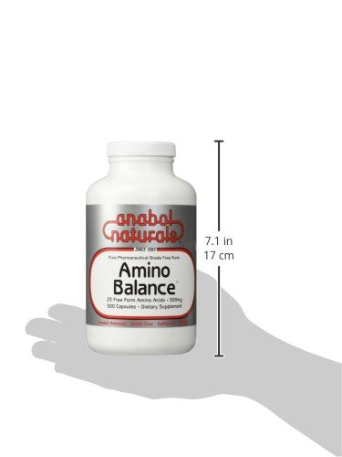 Anabol Naturals Amino Balance label detailing ingredients and amino profile.