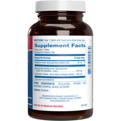 Anabolic Laboratories advanced glucosamine bottle cap and pills emphasize high-strength support