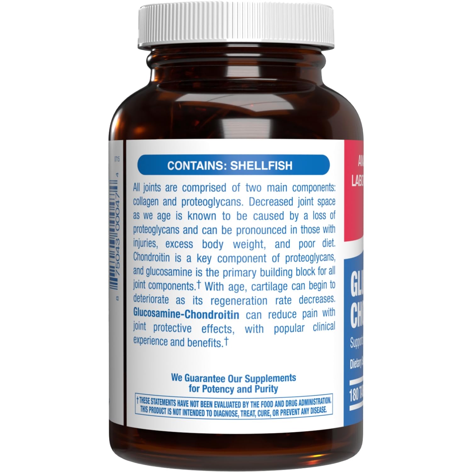 Anabolic Laboratories advanced glucosamine label closeup highlights potent formula