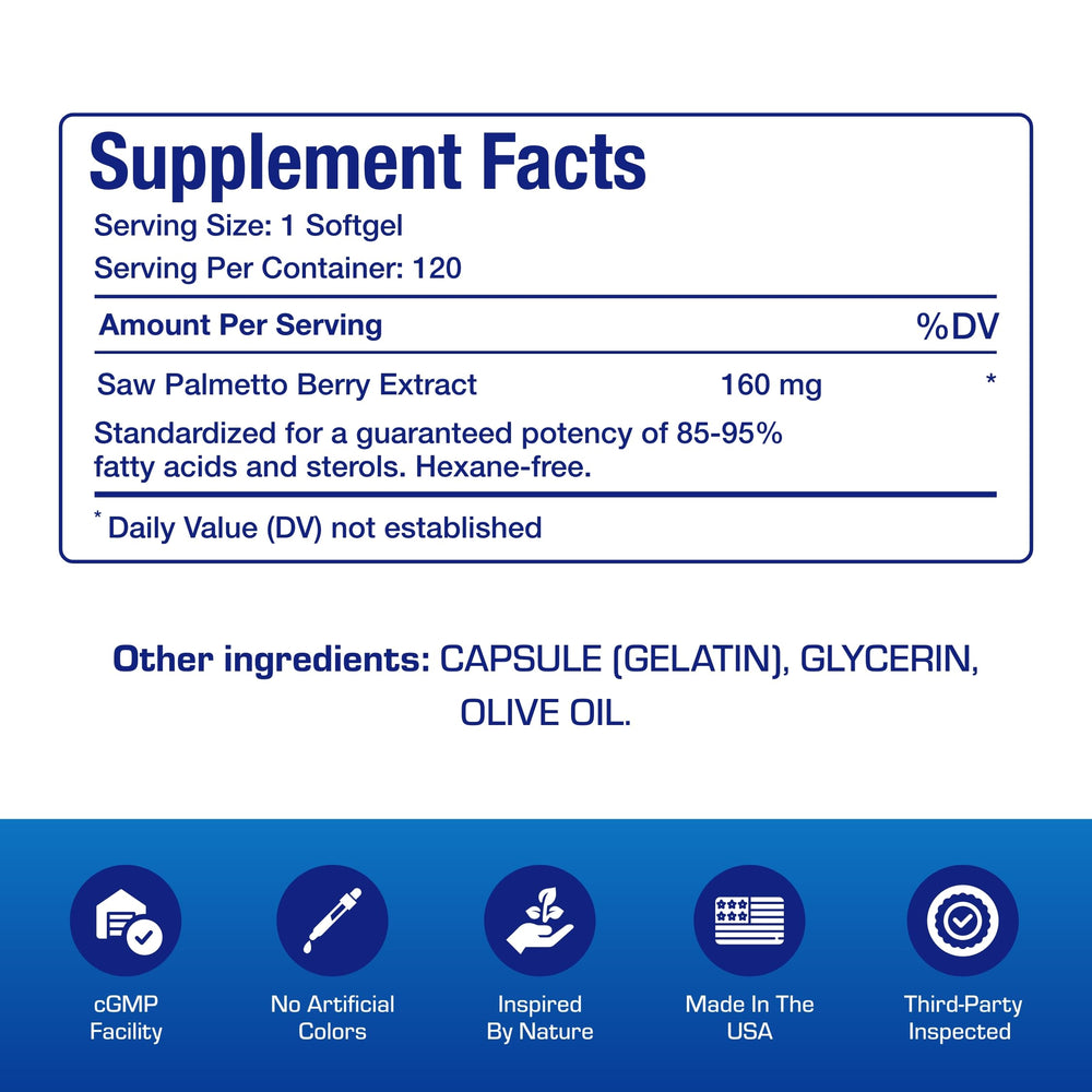 Anabolic Laboratories Saw Palmetto label closeup showing dosage transparency.