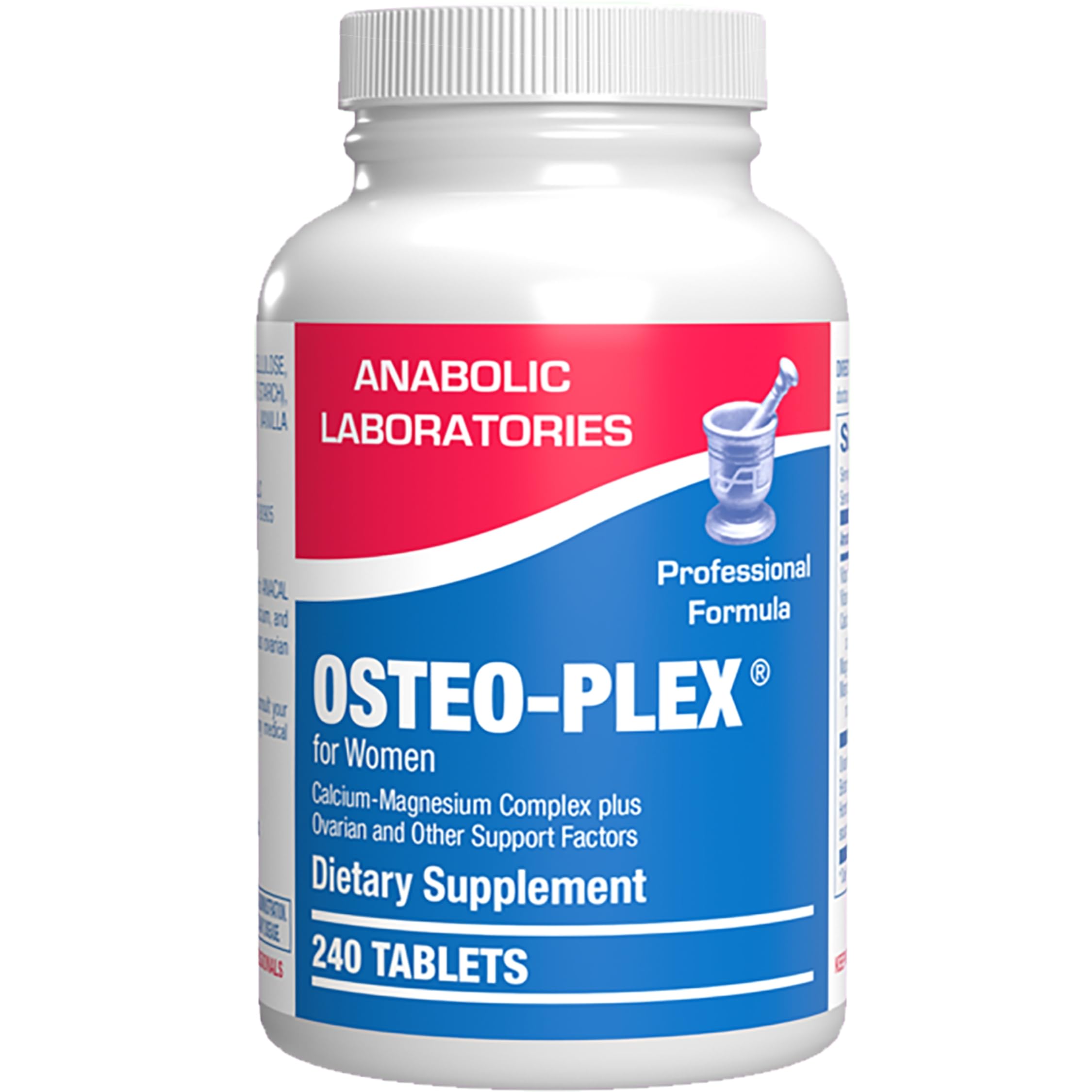 Anabolic Laboratories Osteo-Plex bottle front shows premium bone support for women.
