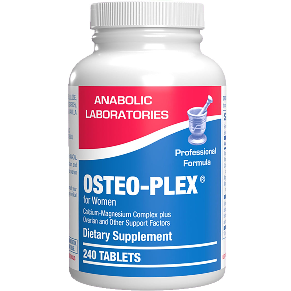 Anabolic Laboratories Osteo-Plex bottle front shows premium bone support for women.