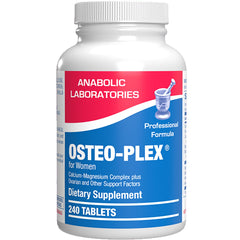 Anabolic Laboratories Osteo-Plex bottle front shows premium bone support for women.