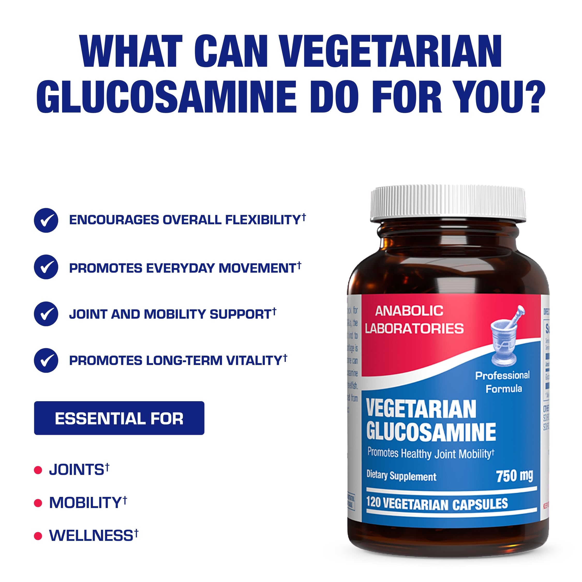 Anabolic Laboratories vegan glucosamine shellfish-free banner signals vegan safety.