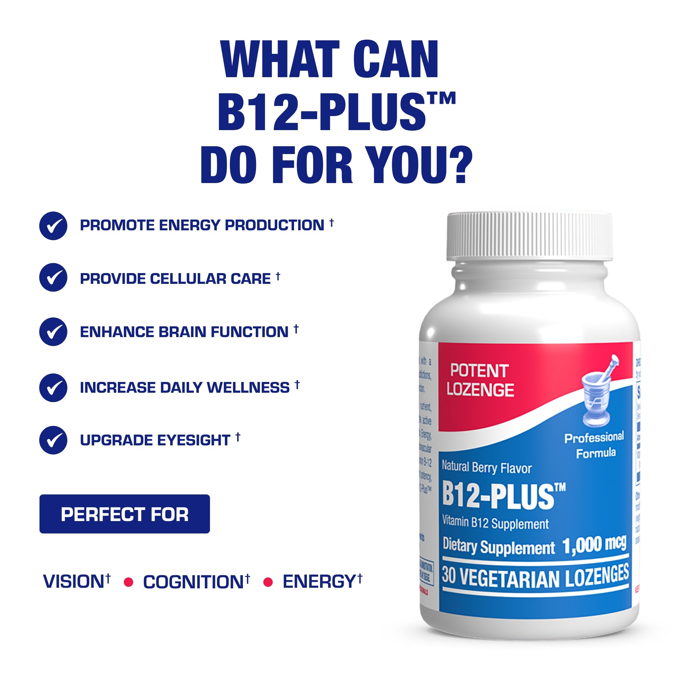 Berry flavor packaging of Anabolic Laboratories B12 lozenges