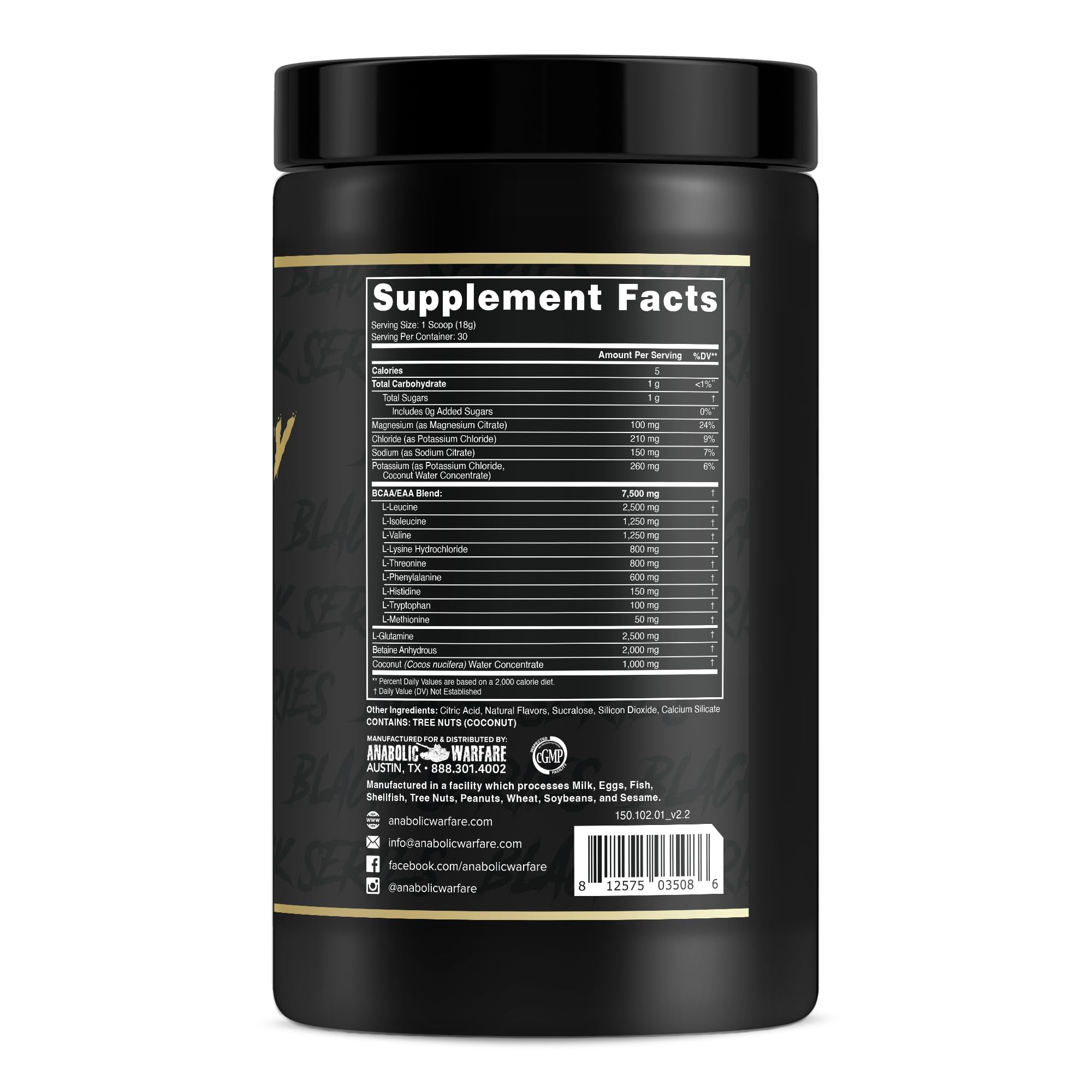 Anabolic Warfare Anabolic Recovery betaine anhydrous container close-up signaling lean mass benefits.