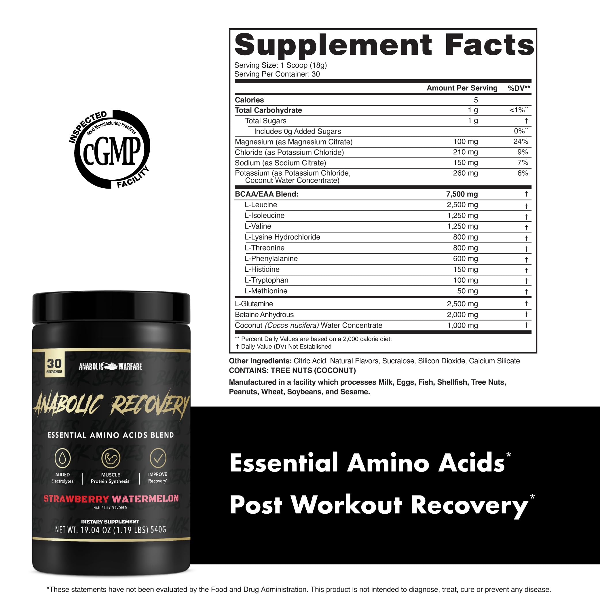 Anabolic Recovery powder poured into glass for easy mixing.