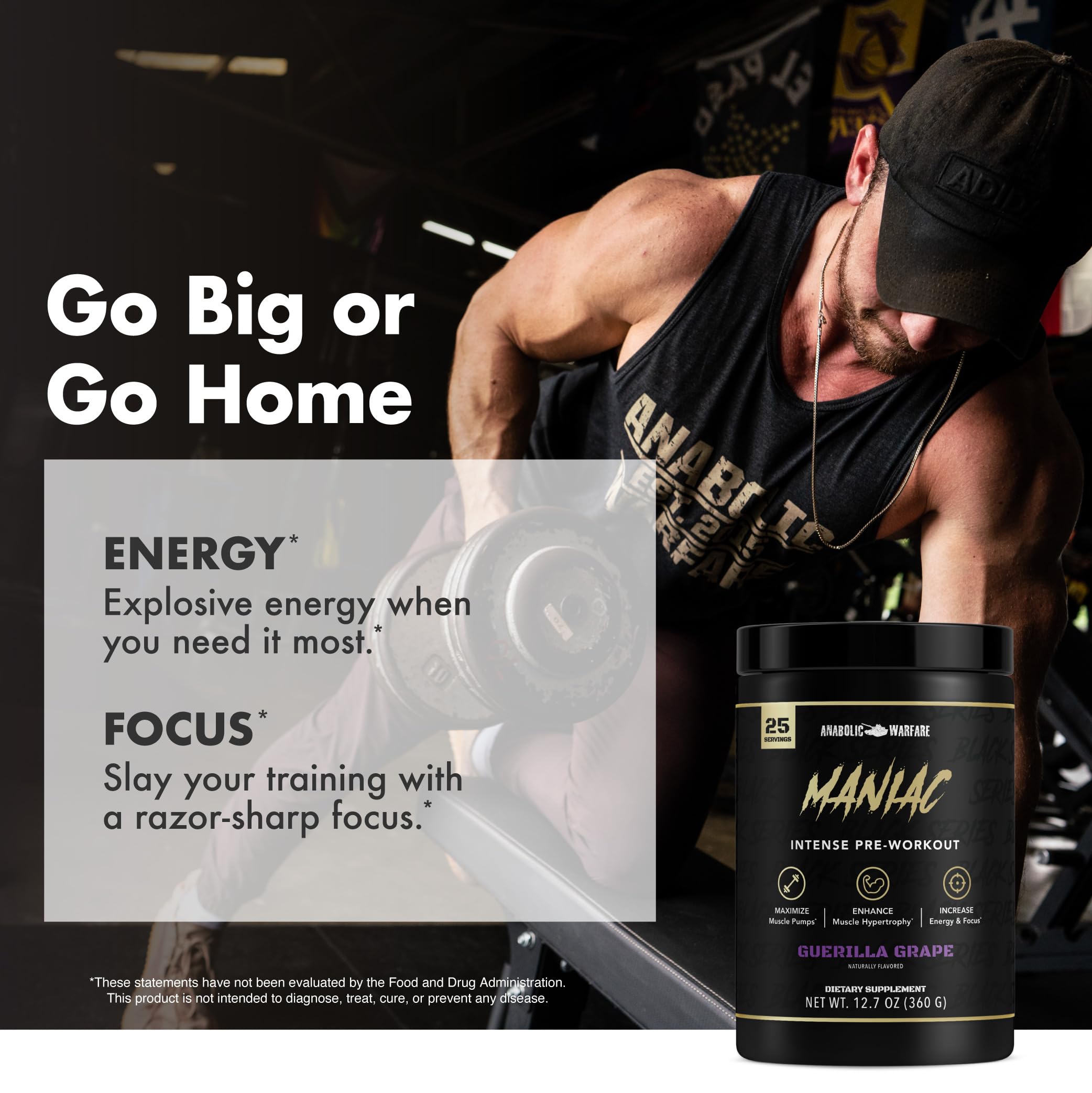 Anabolic Warfare Maniac lifestyle moment pre-workout ritual for motivation.