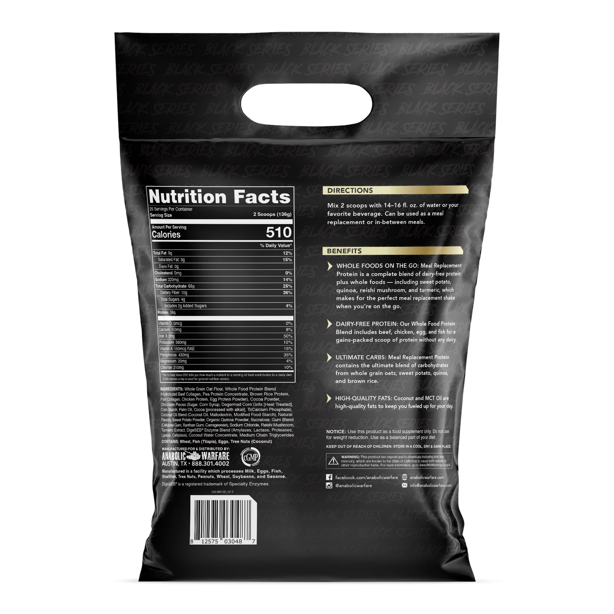 Anabolic Warfare Meal Replacement Chocolate shaker demonstrates easy mixing on the go.