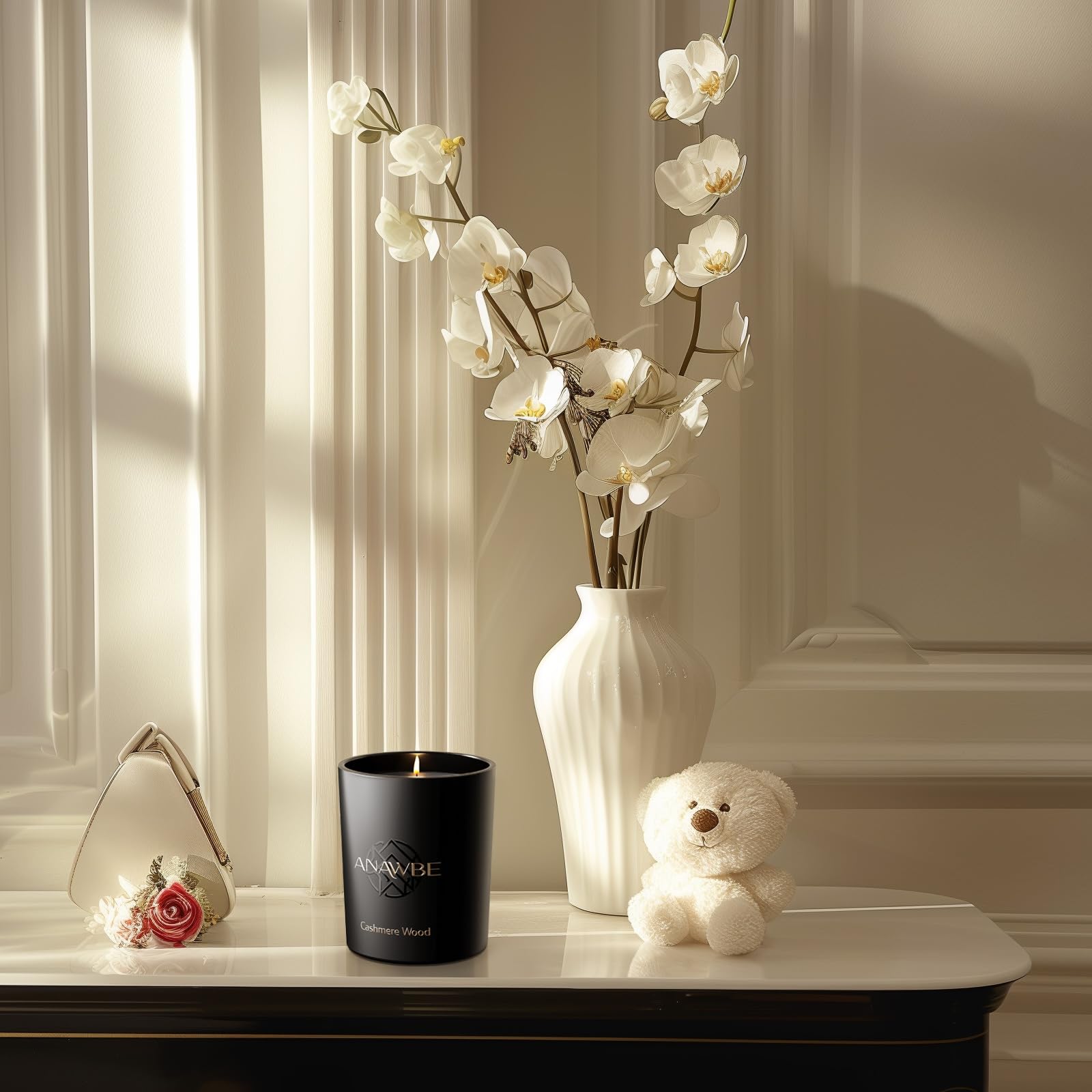 ANAWBE soy wax candle burn closeup highlights clean burn performance.