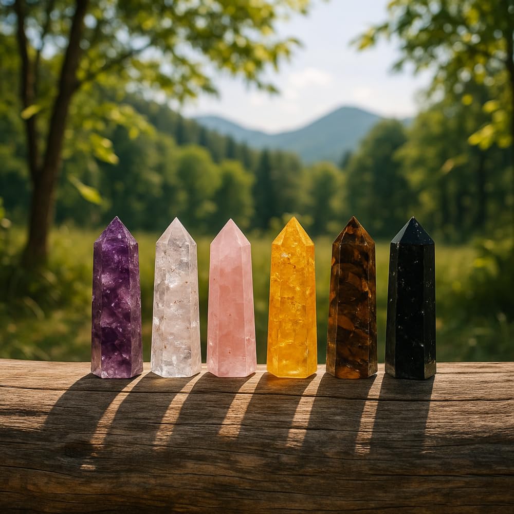 Anaya Agate crystal wand black tourmaline for protection and balance.