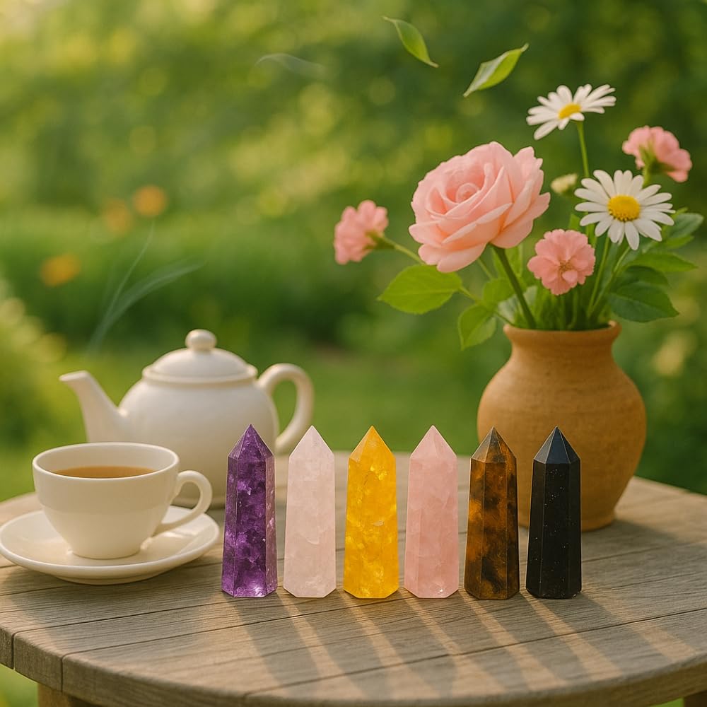 Anaya Agate crystal wand clear quartz for clarity and amplification.