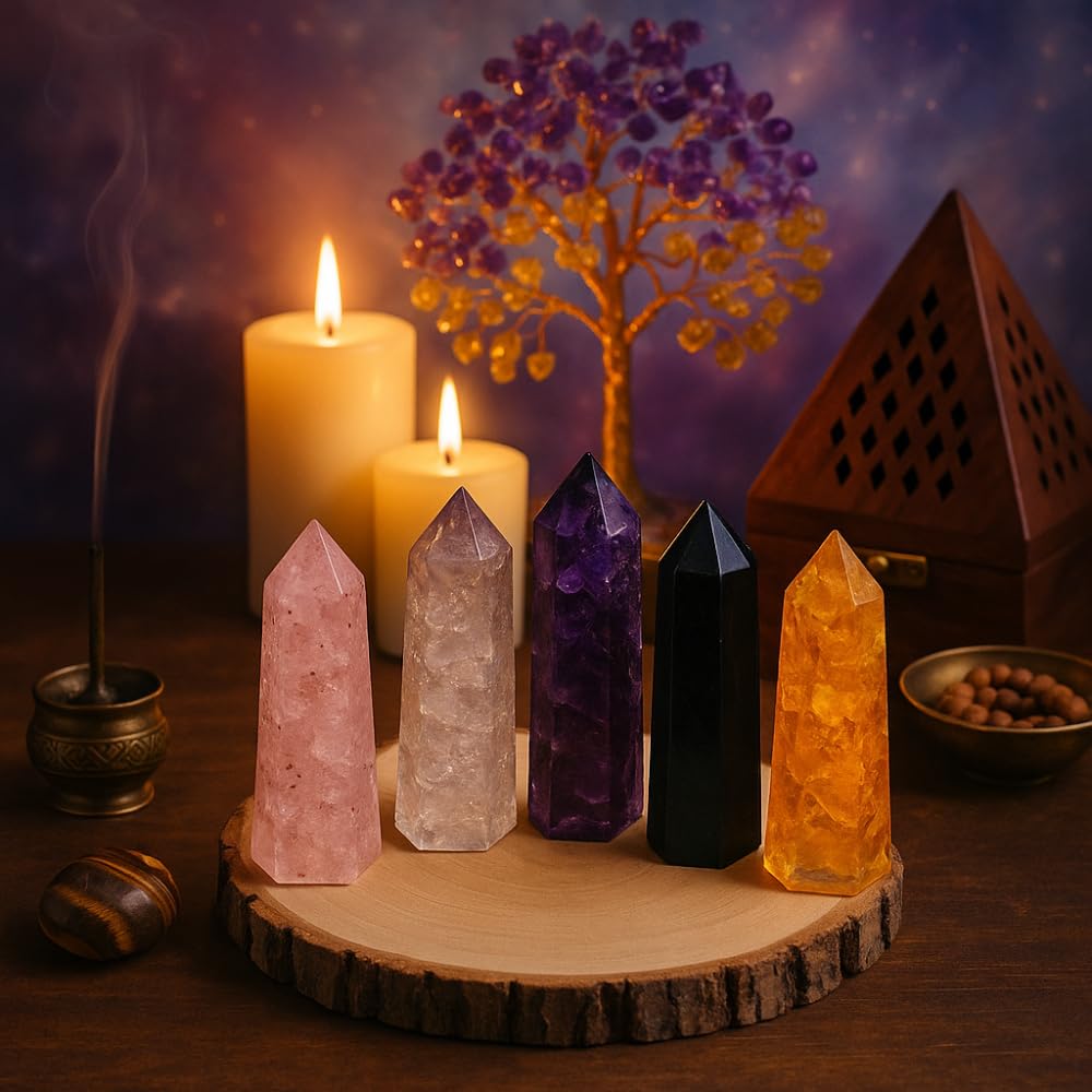 Anaya Agate crystal wand rose quartz for self-love energy.