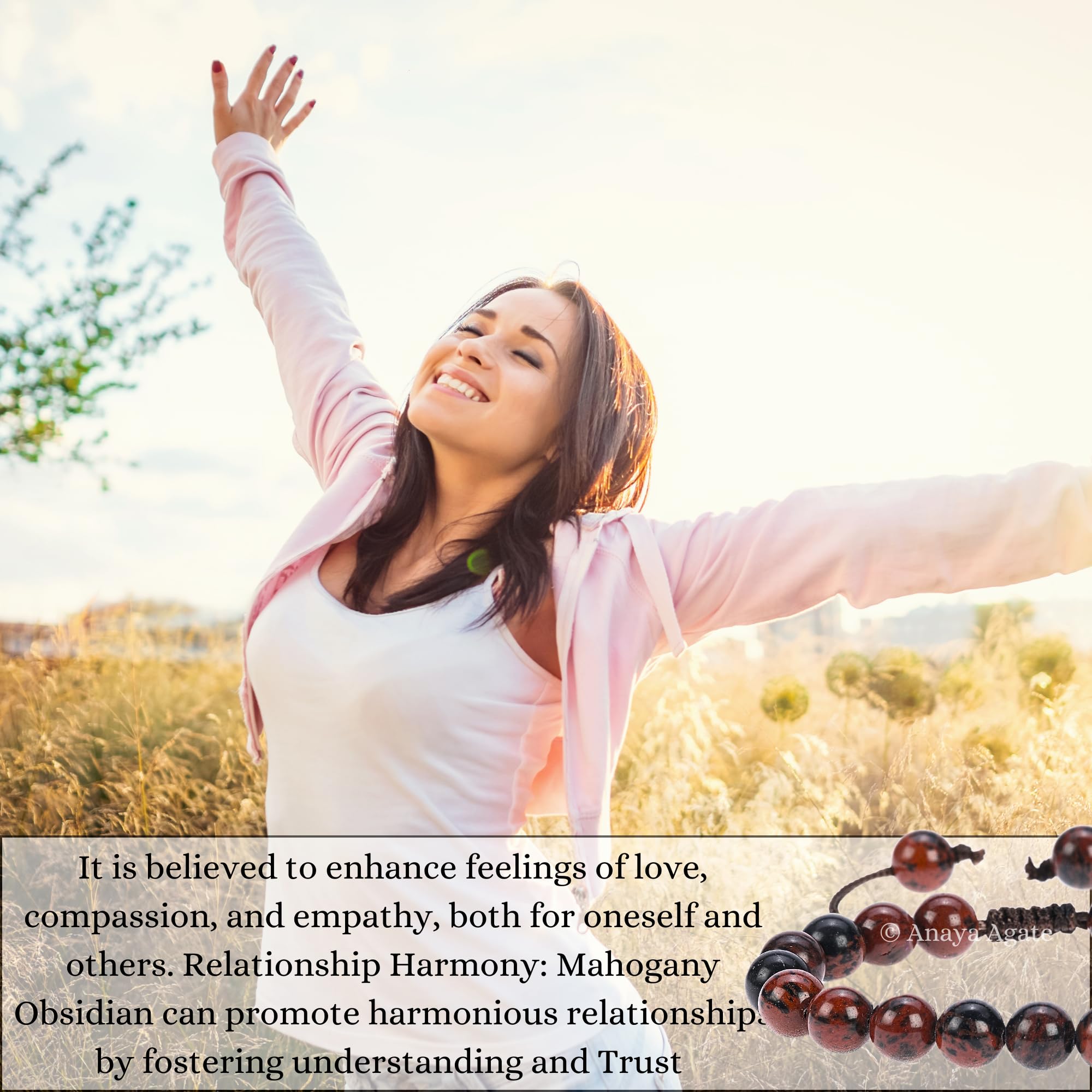ANAYA AGATE Mahogany Obsidian bracelet ready for gifting and energy vibes